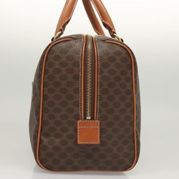 CELINE Macadam Canvas Hand Bag Pvc Leather Brown Gold - Picture 3 of 13